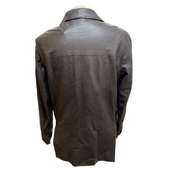 100% Authentic Ermenegildo Zegna 3/4 Leather Men's Jacket Size Large - Picture 2 of 13